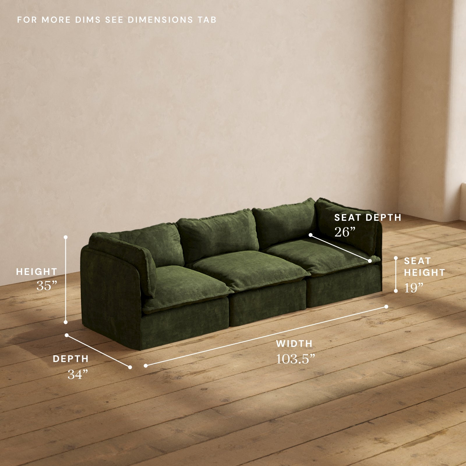 Premium Modular Performance 3-Seater Sofa in Olive Green | Comfortable Blend Fabric | Perfect for Living Rooms, Home Theaters & Cozy Spaces
