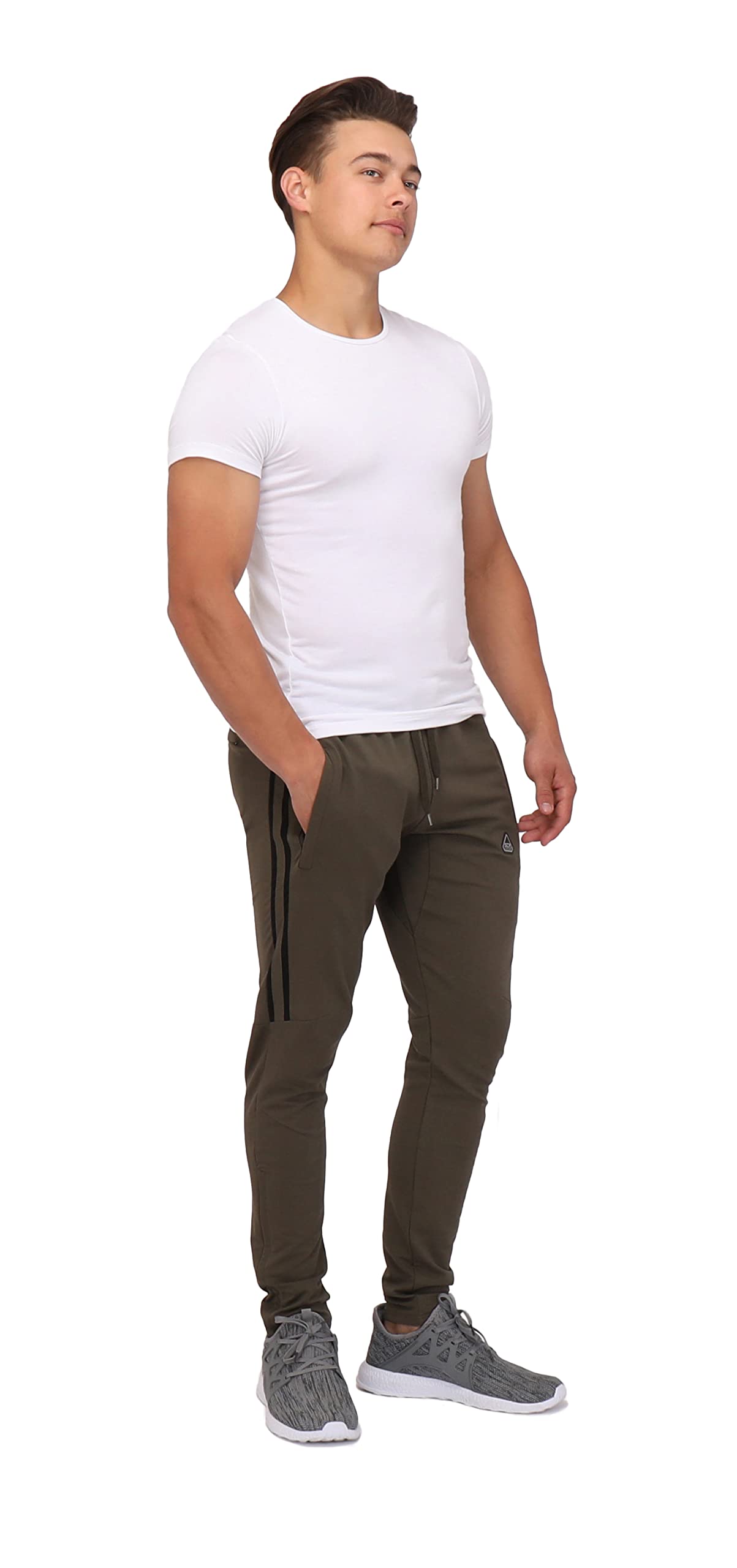 **Men's Tall Jogger Sweatpants - 33/36 Inseam Athletic Pants with Zipper Pockets - Comfortable & Stylish for Workout, Running & Casual Wear**