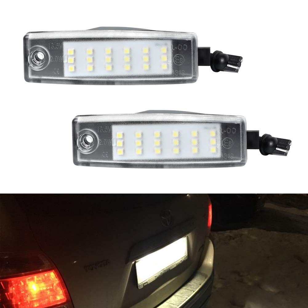 Gempro LED License Plate Light - 2Pcs Super Bright White License Plate Lamp Assembly - Compatible with Scion XB, Toyota Highlander, Lexus RX300 - Perfect for Night Driving & Enhanced Vehicle Safety