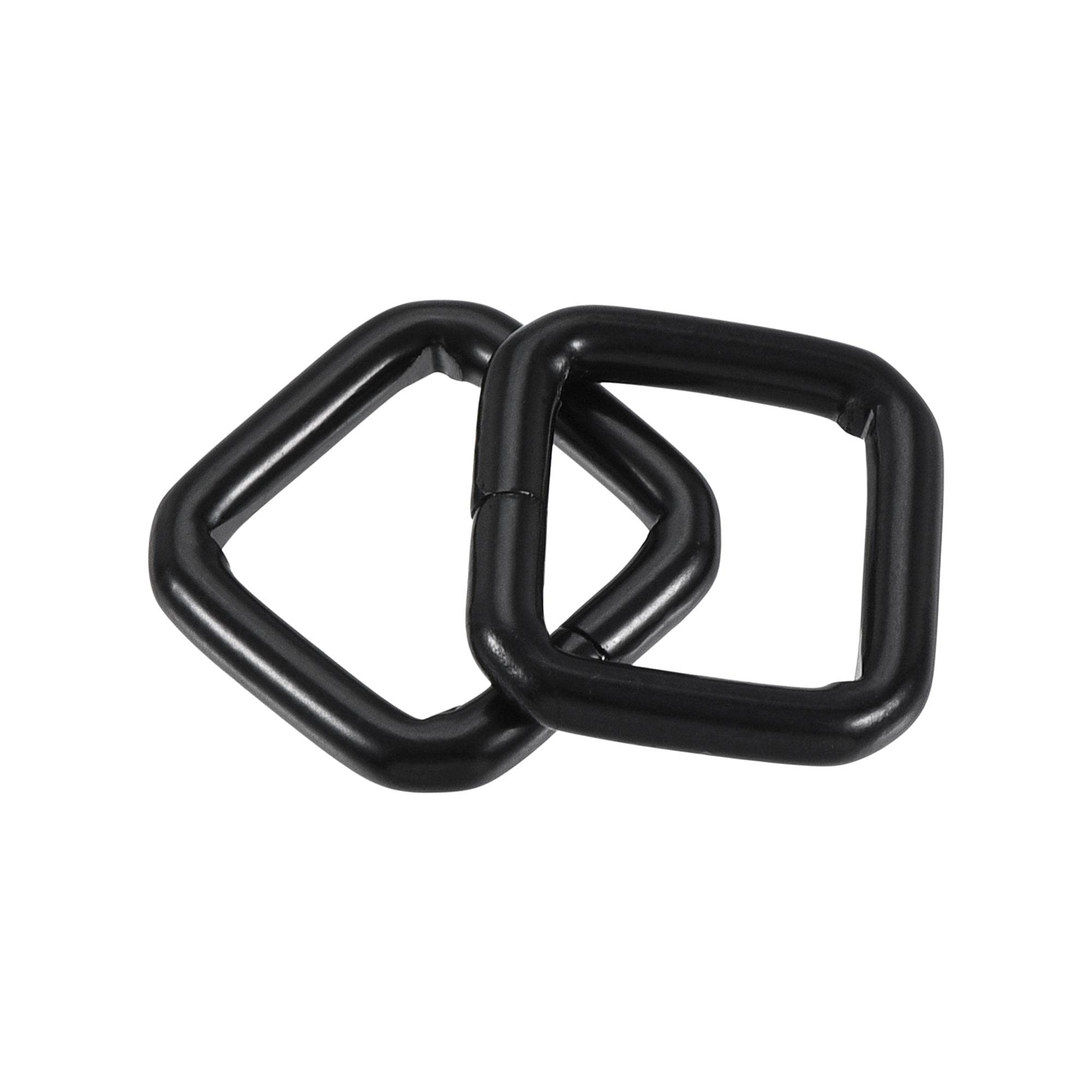 uxcell 16x16mm Metal Rectangle Ring Buckles - 20pcs Black Hardware for DIY Bags, Belts & Crafts | Perfect for Leatherworking, Backpack Straps & Fashion Accessories