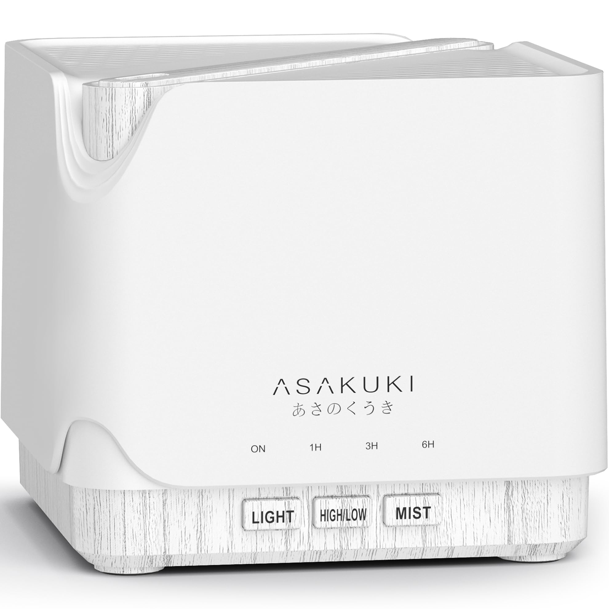 ASAKUKI 700ml Ultrasonic Essential Oil Diffuser - Aromatherapy Humidifier with Timer, Auto Shut-Off & 7 Color LED Lights for Home, Office, Yoga & Spa (White Wood)