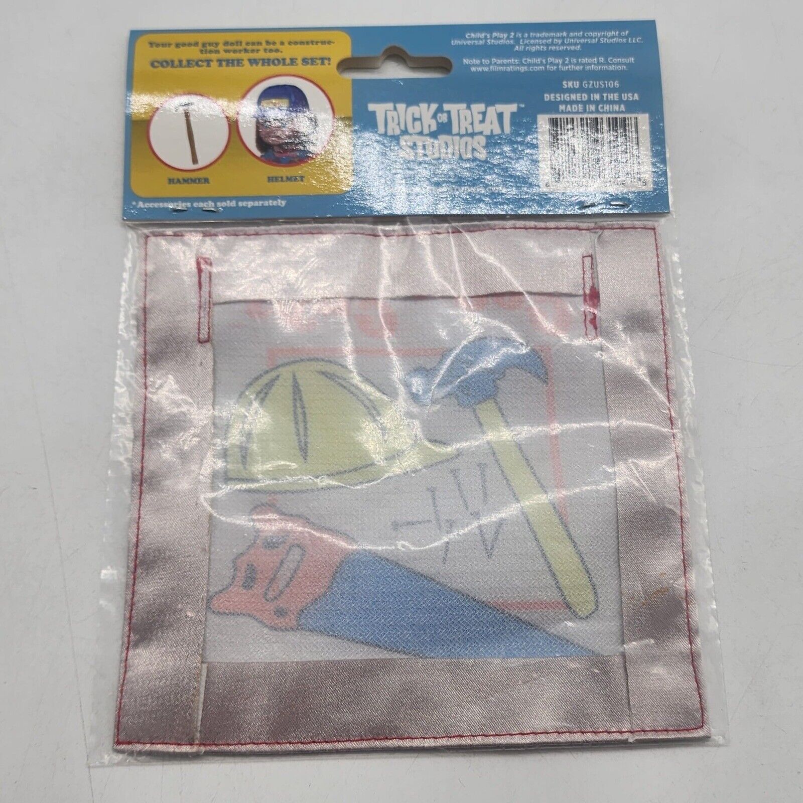 Child's Play 2 Good Guys Chucky Construction Bib - Horror Movie Collectible for Halloween Cosplay & Horror Fans