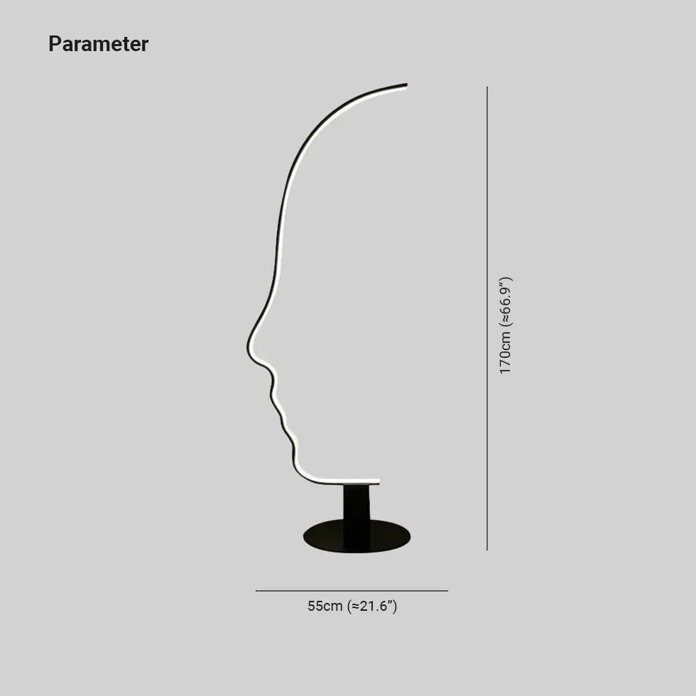 Modern Artistic Side Face Outline Table Lamp - Elegant Home & Office Decor for Living Room, Bedroom, or Study