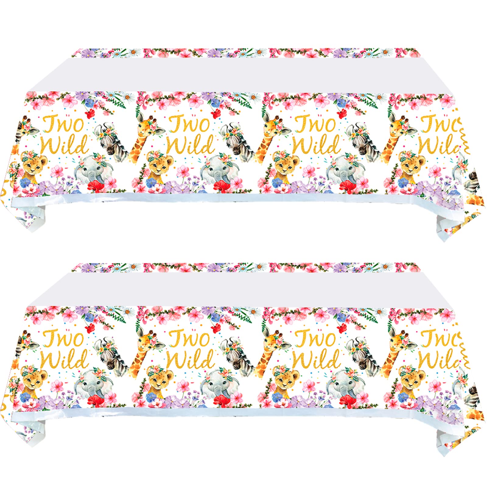 2 Pack Two Wild Safari Jungle Theme Tablecloths - 70.8
