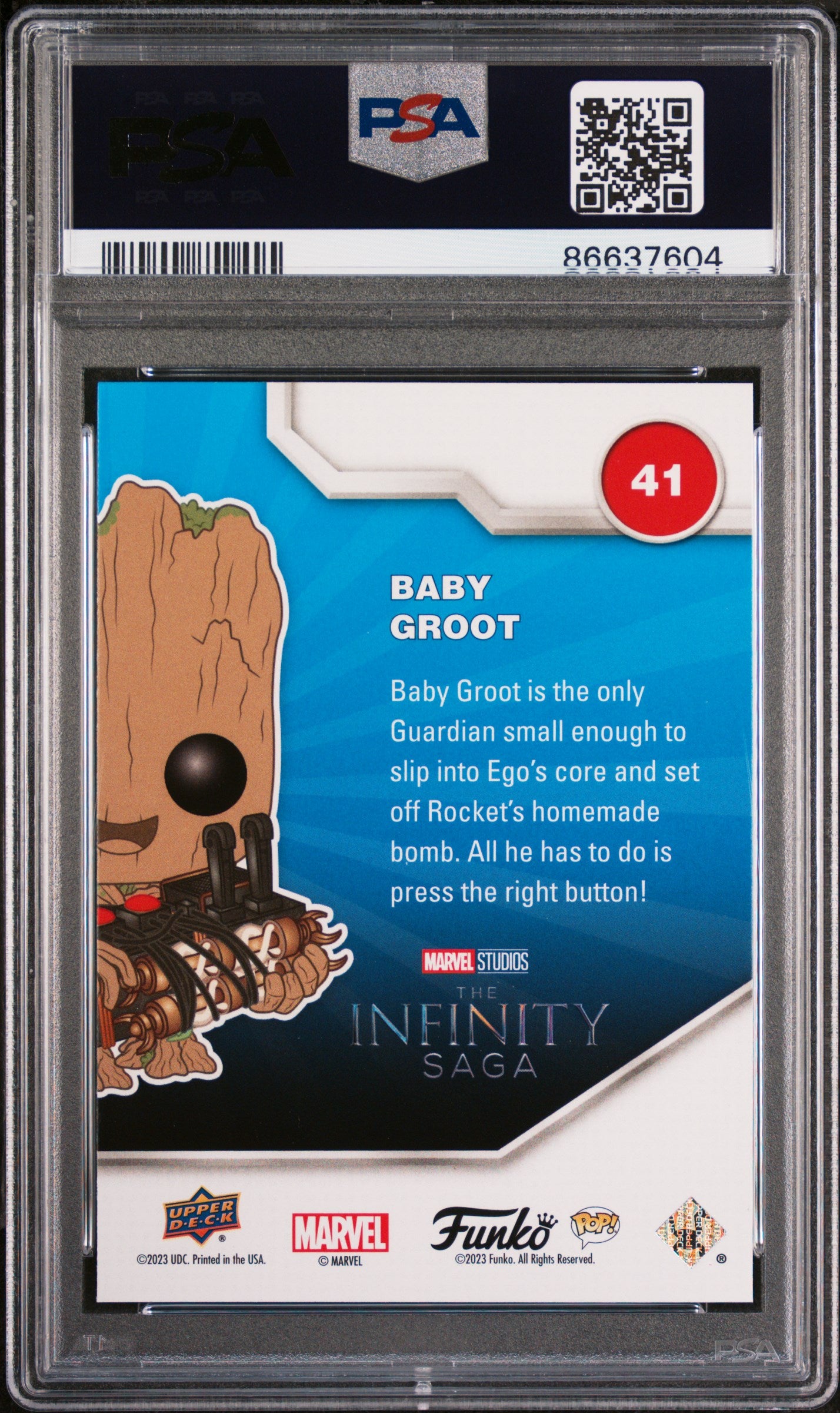 2023 Upper Deck Funko Pop Marvel Baby Groot #41 PSA 10 Graded Collectible - Perfect for Marvel Fans, Toy Collectors & Home Display