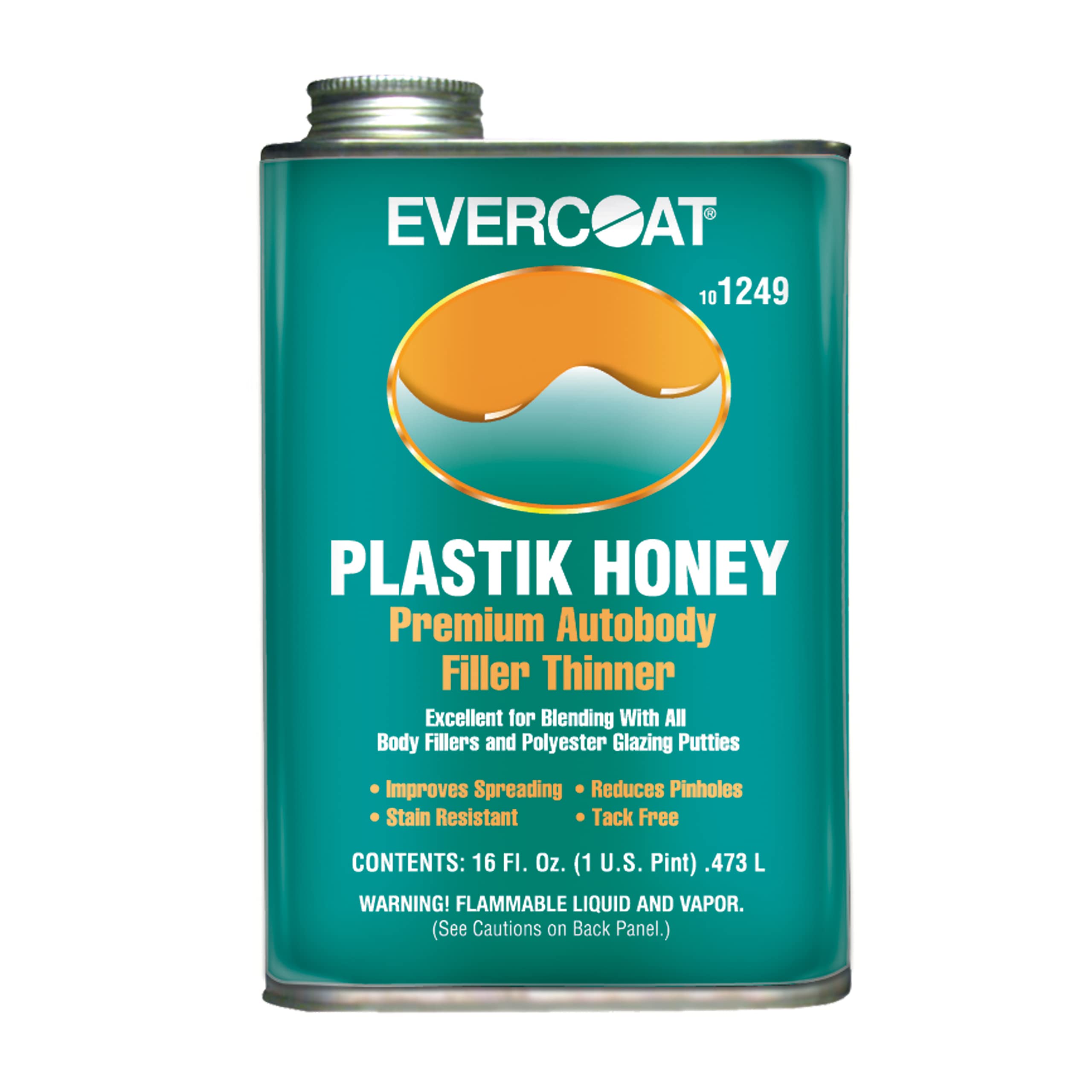 Evercoat Plastik Honey Premium Auto Body Filler Thinner - 16 Fl Oz for Professional Car Repair & Restoration | Perfect for Smoothing Body Fillers, Putties & Bondo | Automotive DIY & Collision Repair Shop Use