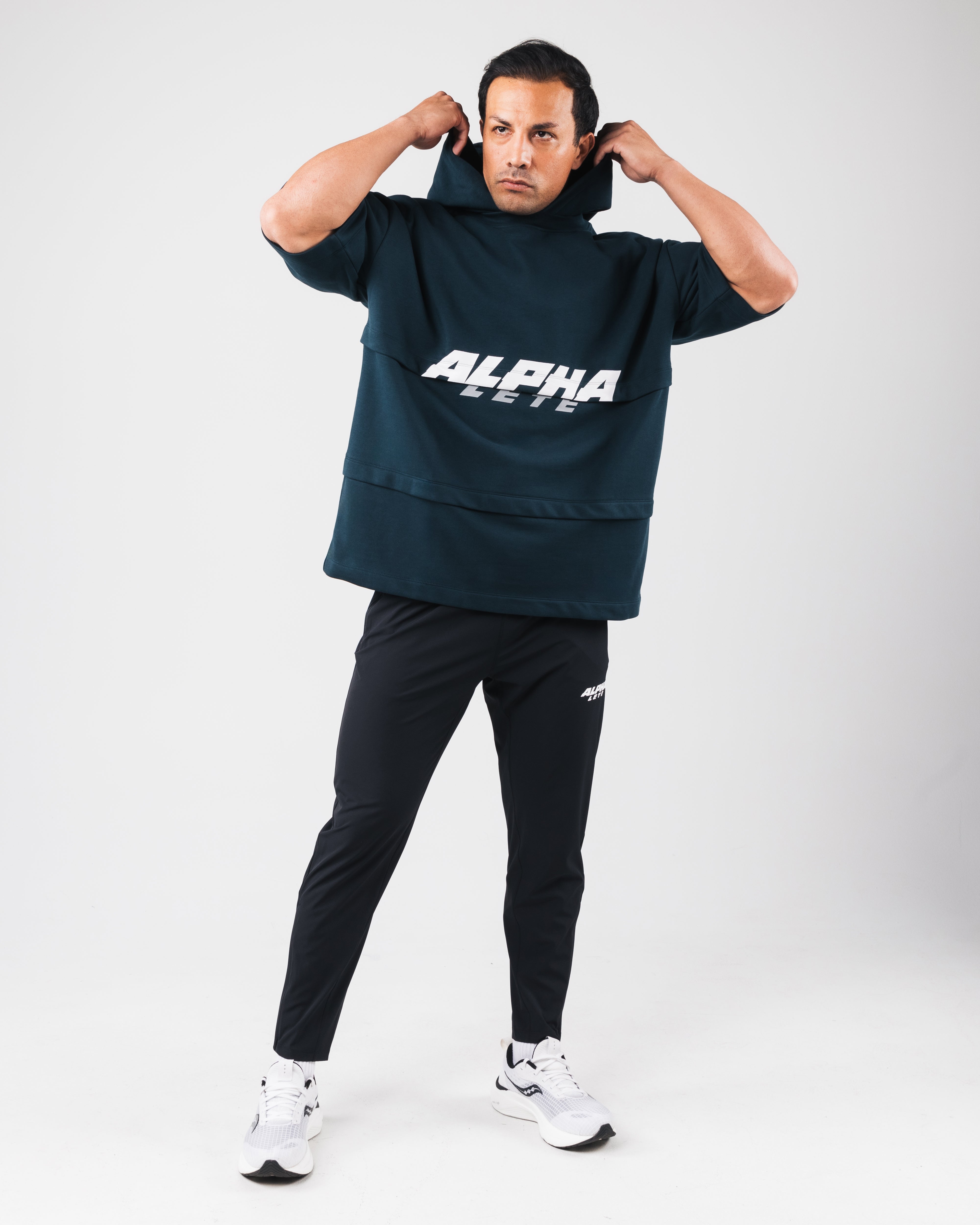 Alpha Layered Hoodie for Men & Women - Dark Cyan Pullover Sweatshirt | Cozy Streetwear for Fall & Winter | Perfect for Outdoor Activities & Casual Wear