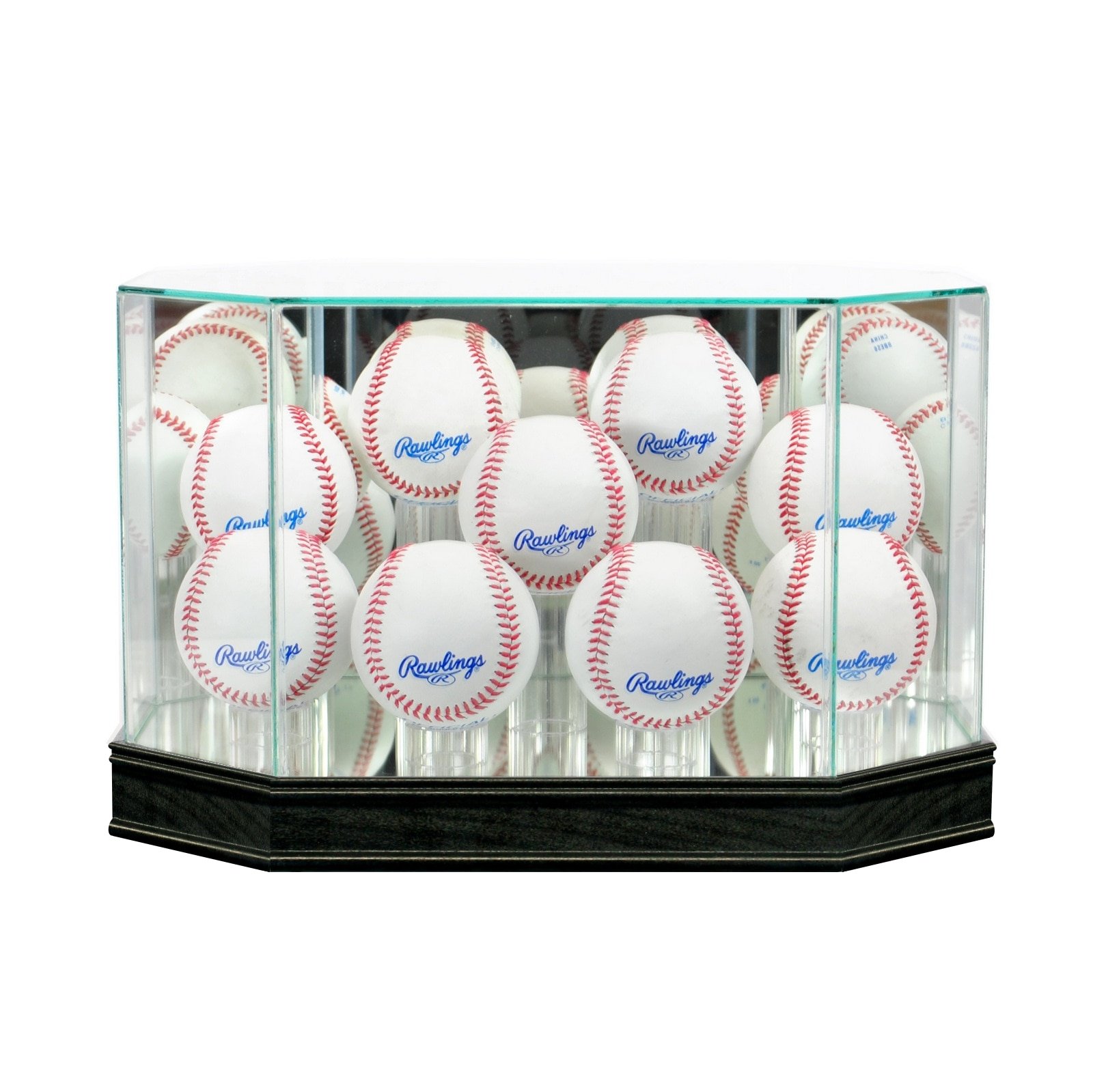 9-Slot Baseball Display Case with 99% UV Protection Conservation Glass - Perfect for Showcasing Autographed Balls & Memorabilia in Home or Office