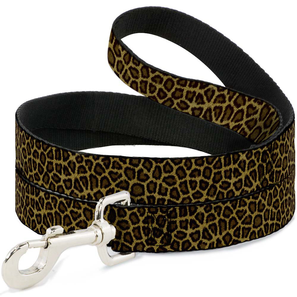 Buckle-Down 4FT Pet Leash for Dogs - 1 Inch Wide Durable Nylon Leash with Leopard Brown Pattern - Perfect for Walking, Training & Outdoor Adventures