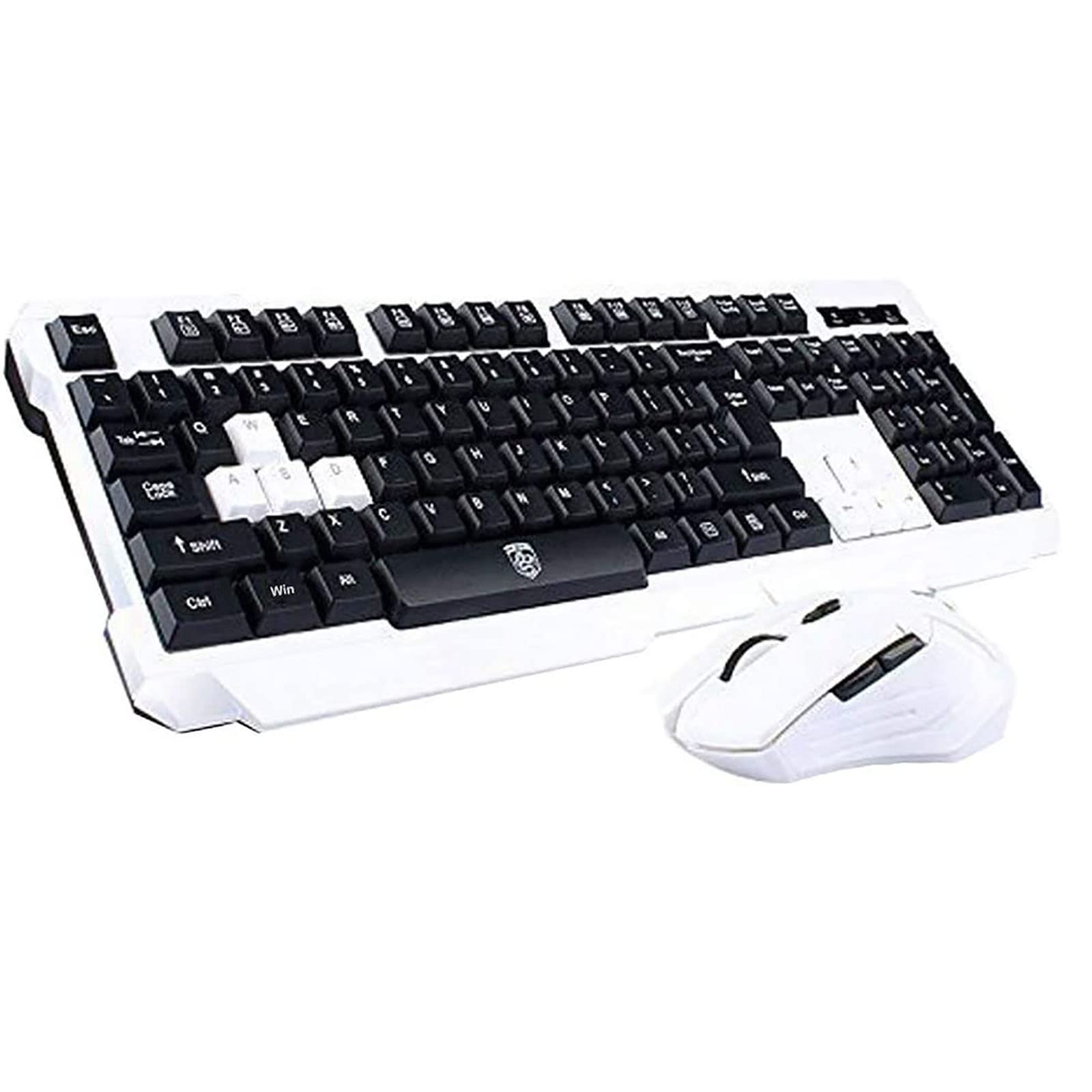 Wireless Keyboard and Mouse Combo - 2.4GHz Ergonomic USB Keyboard & Optical Mouse Set for PC, Laptop, Mac - Perfect for Home Office, Gaming & Study (White) | Comfortable Typing & Precise Cursor Control