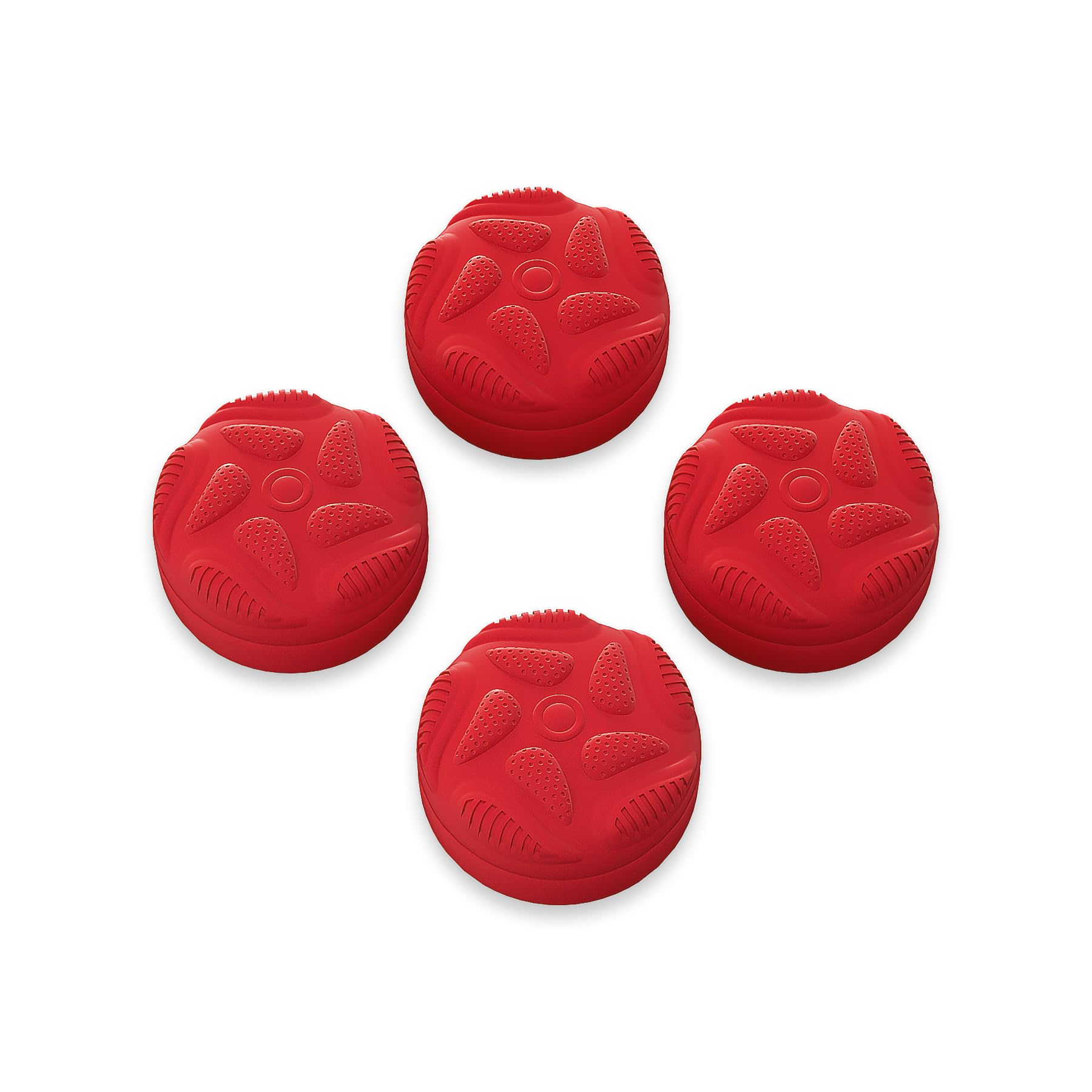 PlayVital Thumbstick Caps for PS5/PS4/Xbox Series X&S/One/Elite Series 2/Switch Pro Controller - Raindrop Texture Design in Passion Red | Enhanced Grip for Gaming | Perfect for FPS, Racing & Action Games