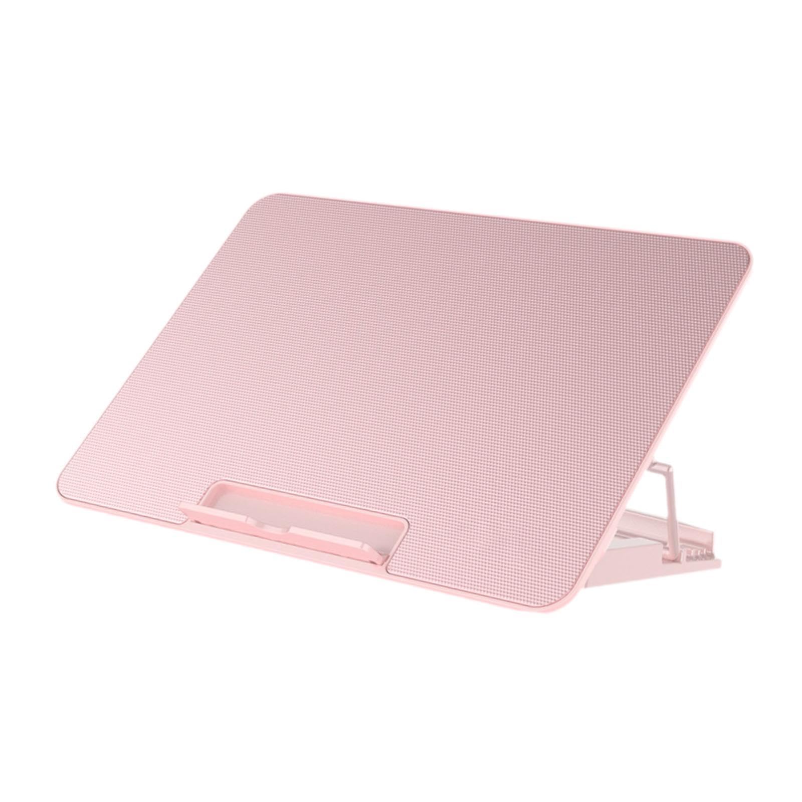 Dickly Laptop Cooling Pad with 6 Adjustable Heights & Dual USB Ports - Adjustable Fan Speed Pink Laptop Stand for Home Office & Gaming Use