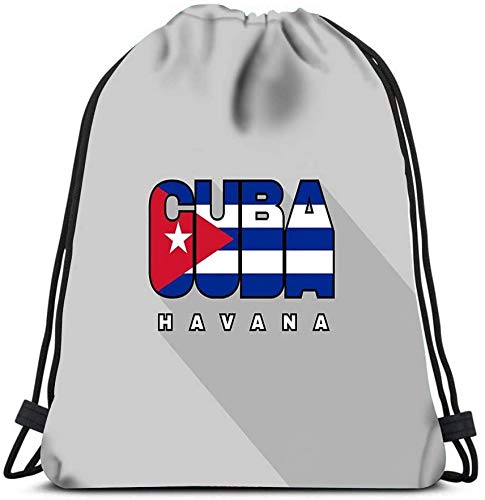 Cuba Flag Drawstring Backpack - Lightweight Gym Sackpack for Yoga, Travel & Laundry | Patriotic String Bag for Sports, Beach & Daily Use