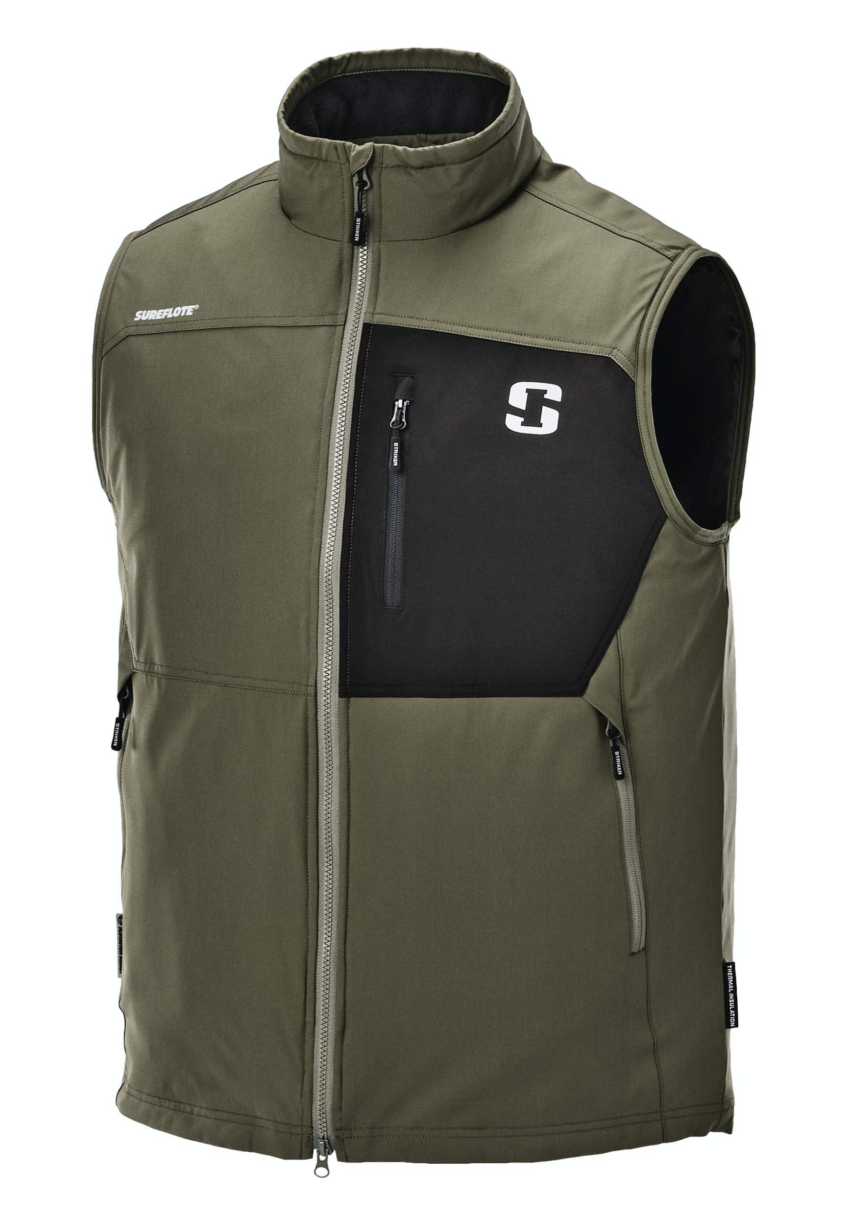 Striker Men's Shield Float Insulated Waterproof Fishing Vest with Sureflote Flotation Technology - Warm & Buoyant for Ice Fishing, Kayaking & Outdoor Water Sports