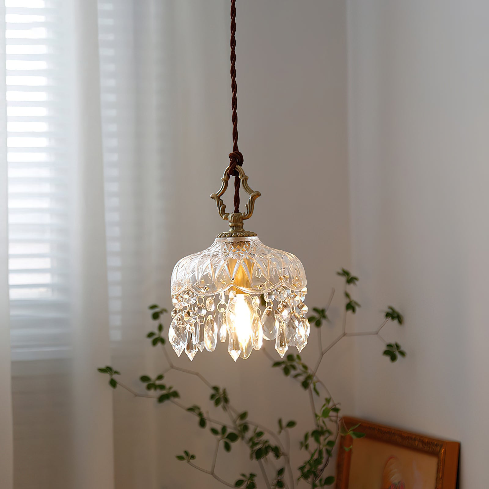 Crystal Haba Pendant Lamp - Modern Glass Ceiling Light Fixture for Dining Room, Kitchen, Living Room & Bedroom Decor