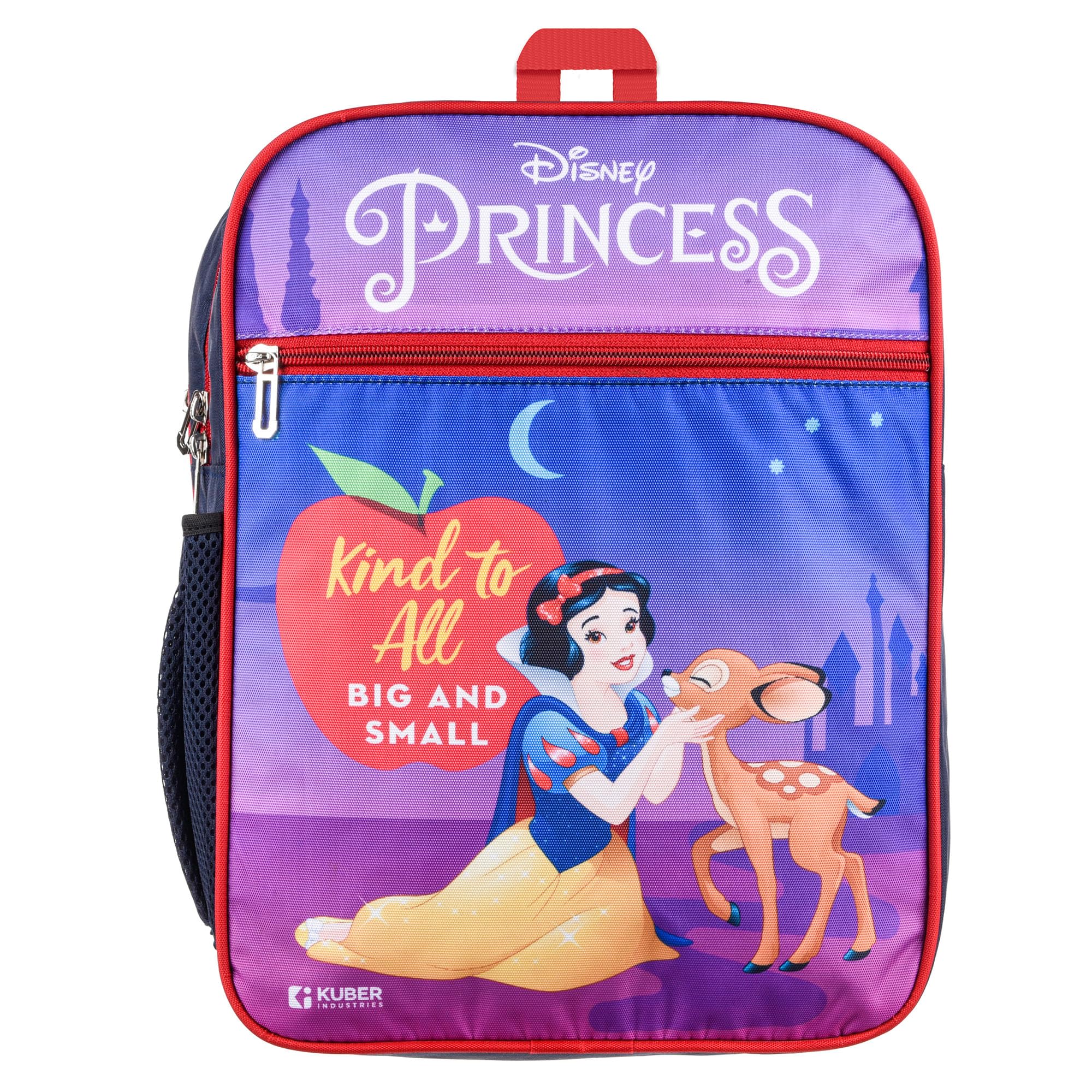 Disney Princess School Backpack for Kids - 3 Compartment Durable Bookbag for Girls & Boys | Lightweight Student Backpack for Elementary, Middle School & College | Purple Kuber Industries Backpack
