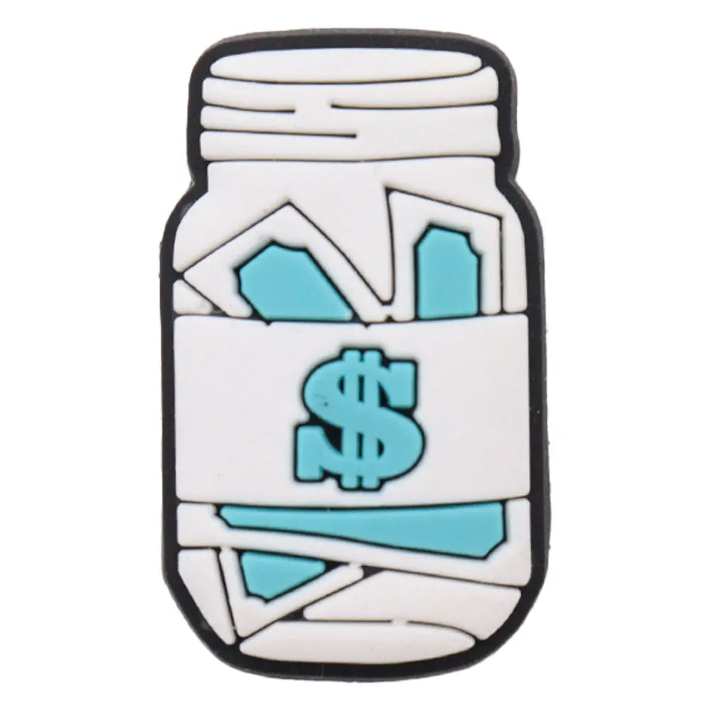 New 1pc Money Themed PVC Shoe Charms - Financial Freedom Decor for Slippers, Clogs & DIY Wristbands - Perfect for Crafting, Shoe Decoration & Festival Accessories