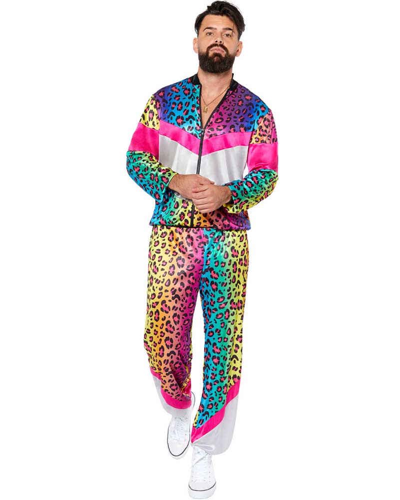 80s Neon Animal Shell Suit Adult Costume - Retro 80s Party Outfit, Halloween Costume, Cosplay & Themed Dress Up for Men & Women