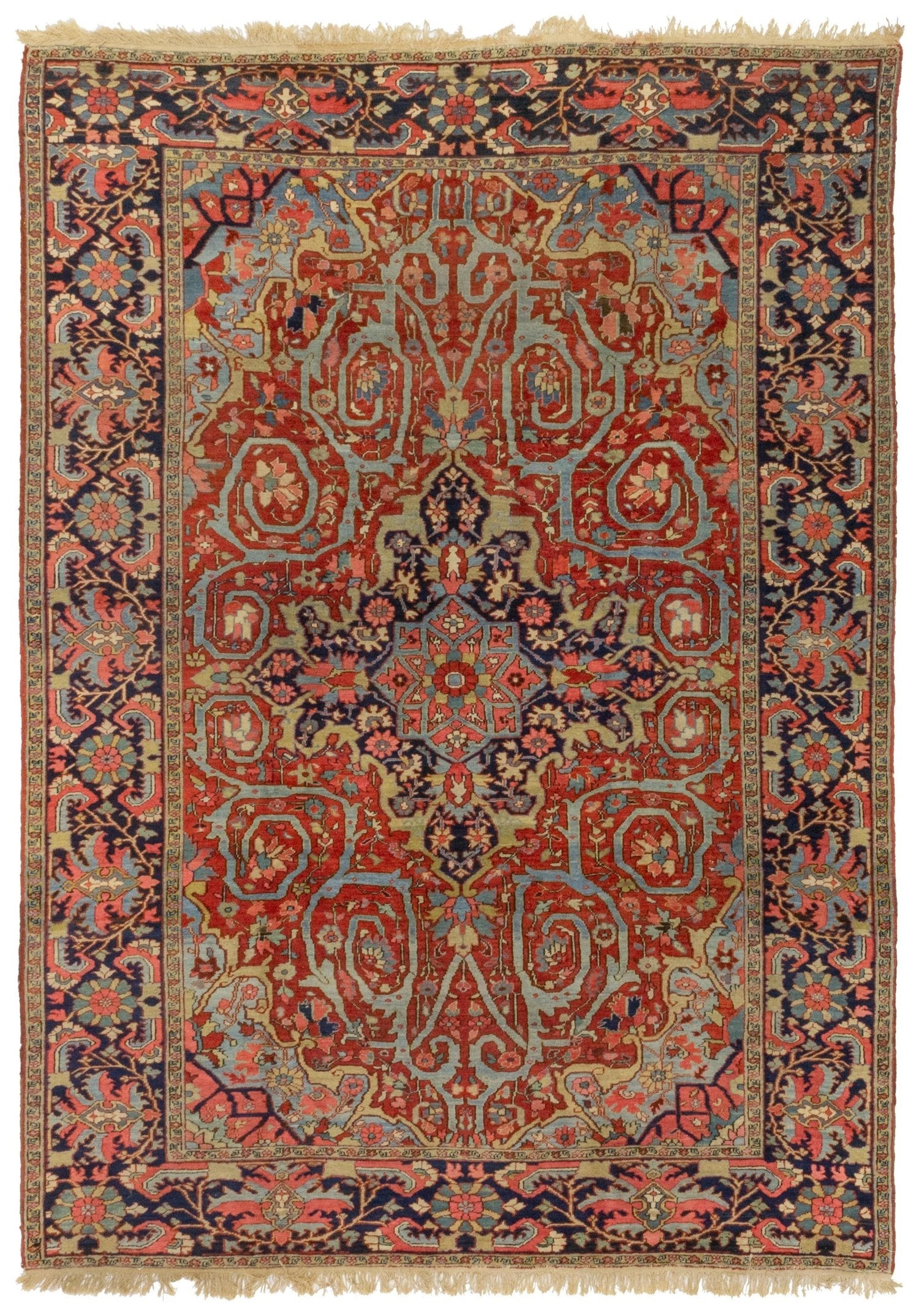 Antique Heriz Handwoven Tribal Rug J76450 - Authentic Persian Carpet for Living Room, Bedroom & Home Decor
