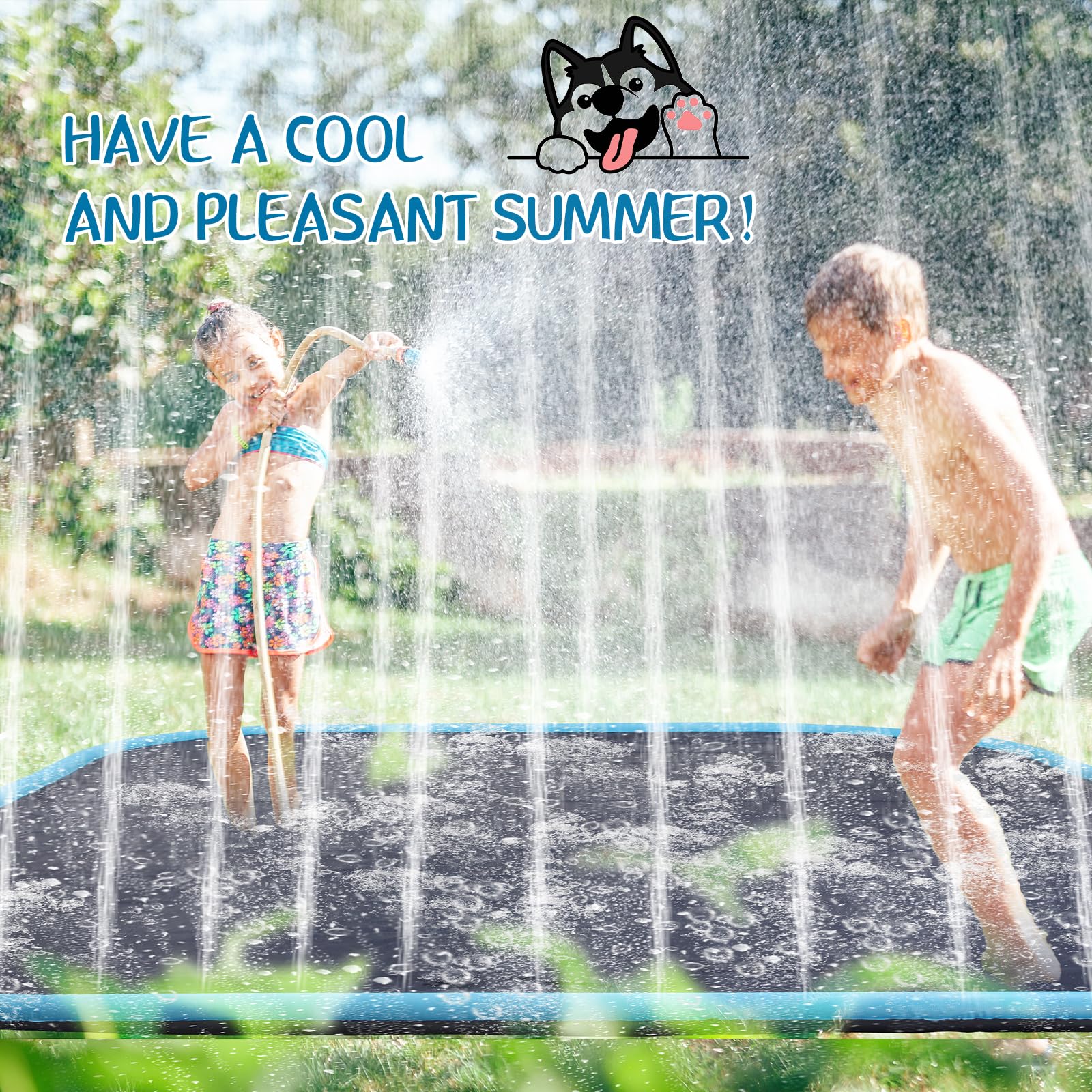 **Lewtemi 10ft Extra Large Non-Slip Splash Pad - 120