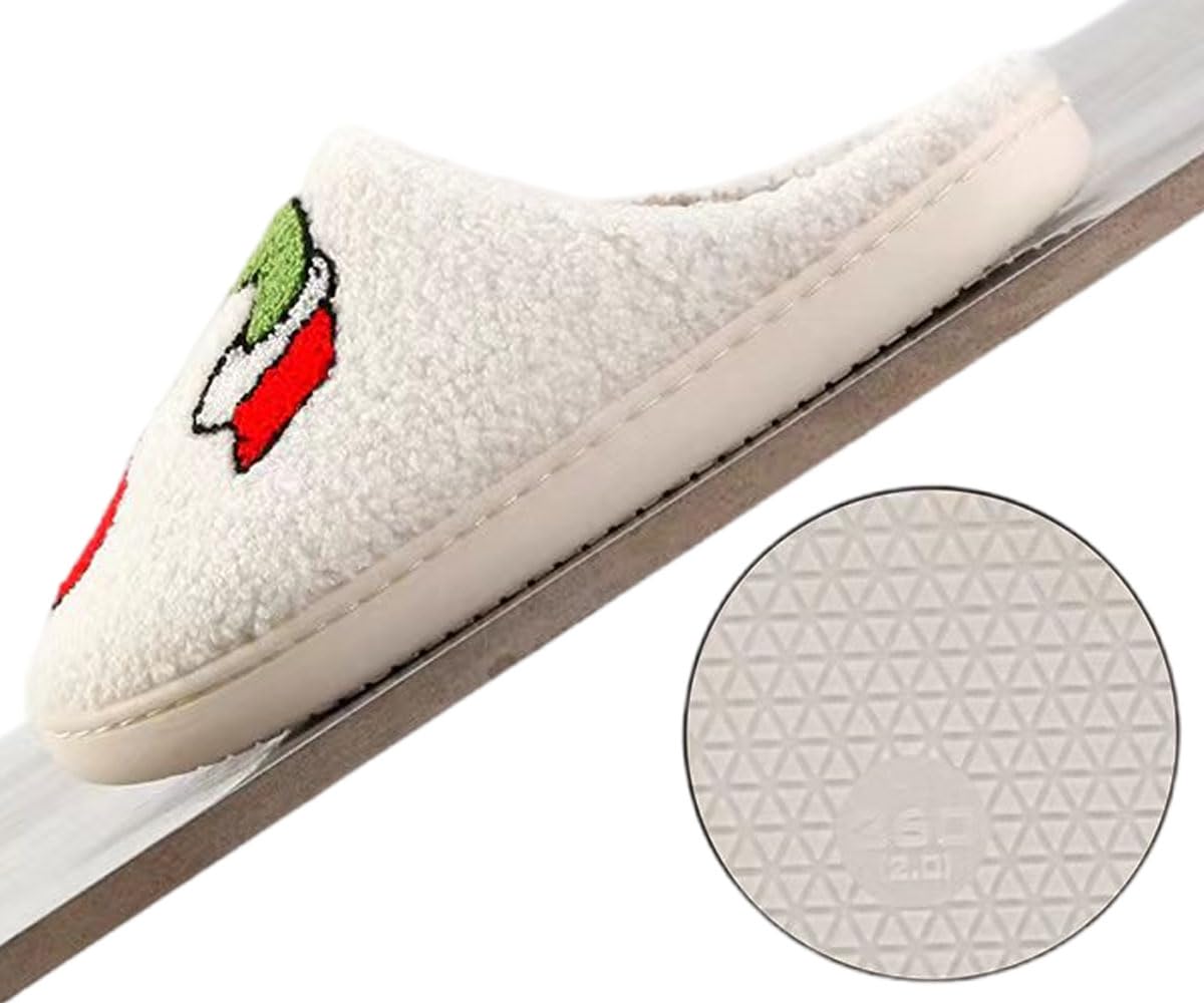Christmas Greench Reindeer & Pumpkin Slippers for Women & Men - Cozy Memory Foam Indoor House Slippers, Fuzzy Fall Bedroom Slippers for Ladies & Gentlemen | Perfect for Holiday Gifts, Winter Comfort & Home Relaxation