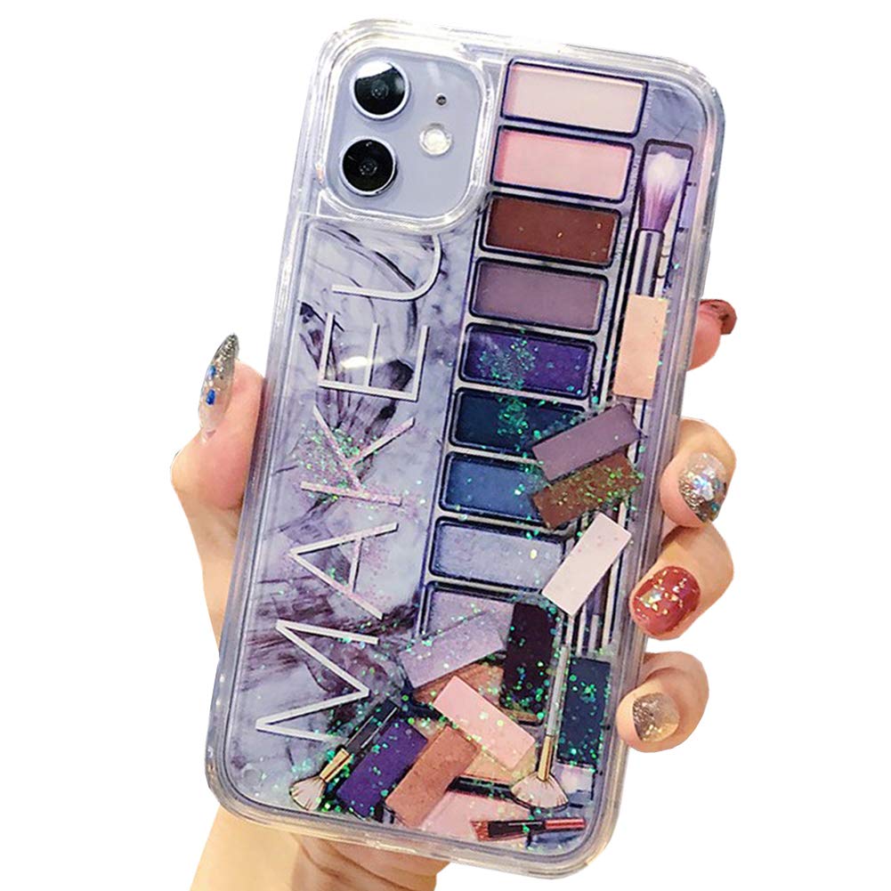 Liquid Quicksand Glitter Case for iPhone 11 Pro Max - Sparkly Sequins Soft TPU Bumper with Hard Back Shockproof Protection (Gray) | Perfect for Makeup Lovers, Cosmetic Storage & Everyday Use