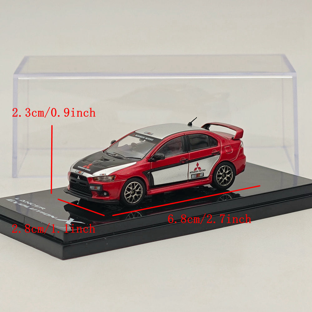 1/64 Scale Hobby Japan Mitsubishi Lancer Evolution X Ralliart Diecast Model Car - Red (HJ644053RB) - Perfect for Collectors, Display, and Racing Enthusiasts