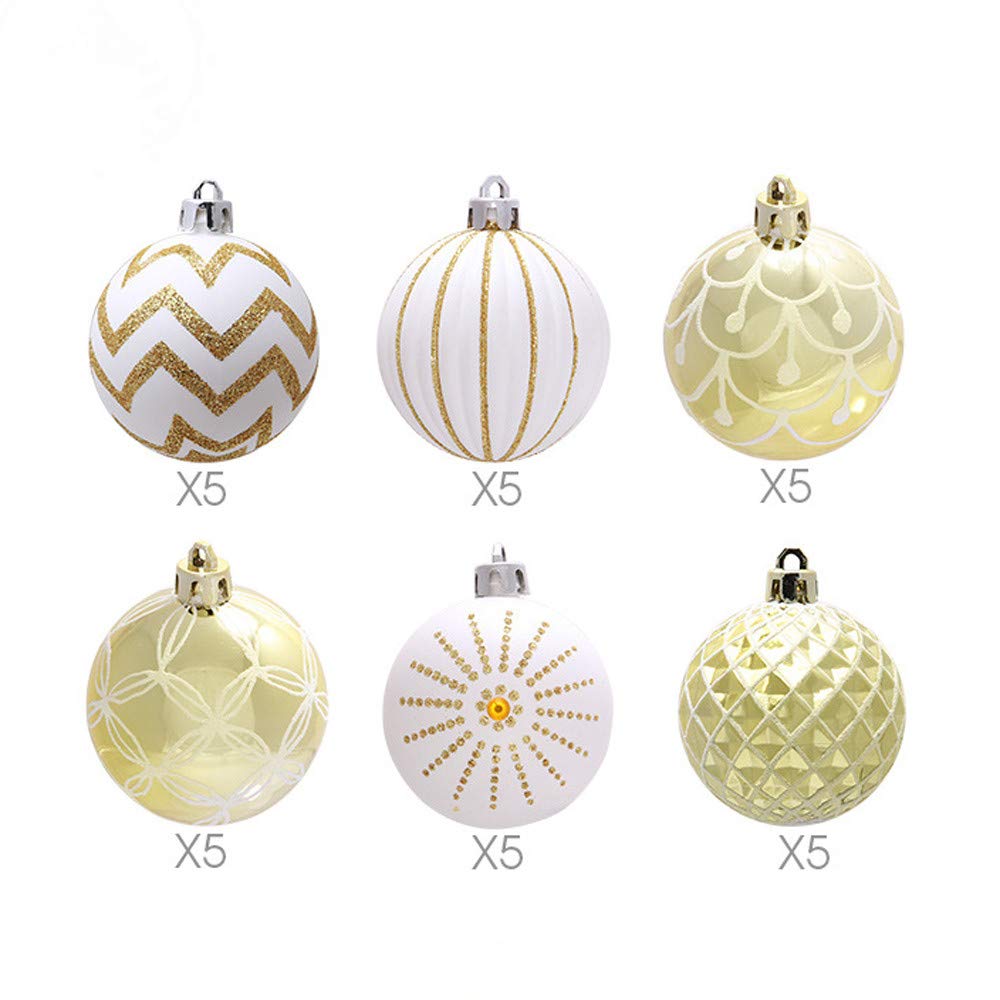 30Pcs Christmas Hanging Balls Baubles - Shatterproof Xmas Tree Ornaments for Holiday Party Decorations, Christmas & New Year Decor - Perfect for Home, Office, and Outdoor Decorating