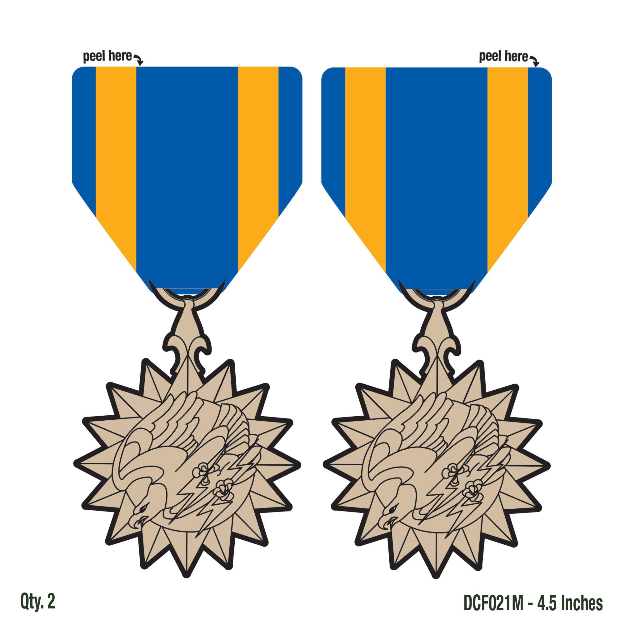 Premium Air Medal Decals (Medium Size) - Military & Aviation Themed Stickers for Cars, Laptops, Helmets - Perfect for Veterans, Pilots & Enthusiasts