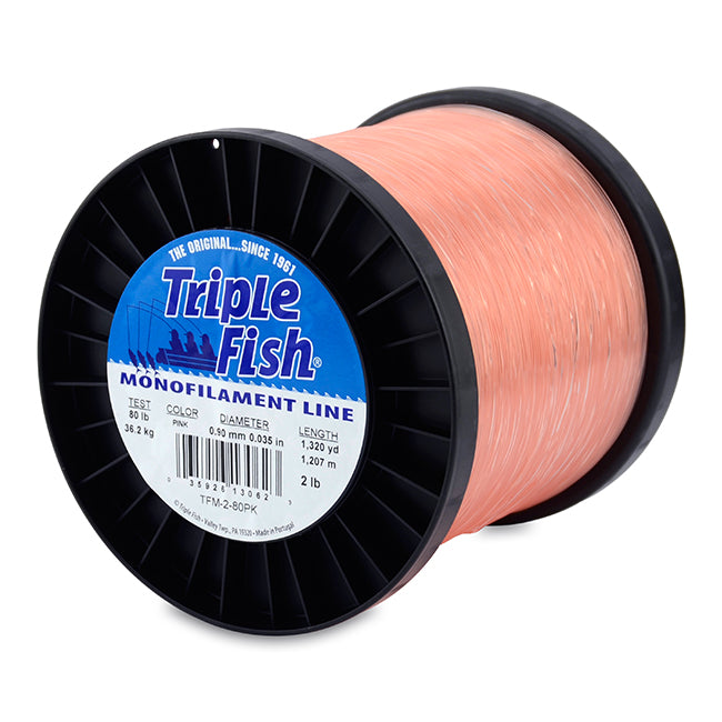 Premium Triple Fish Monofilament Fishing Line - 2lb Test (2-Pack) for Freshwater & Saltwater Angling - Ideal for Trout, Panfish & Light Tackle Fishing
