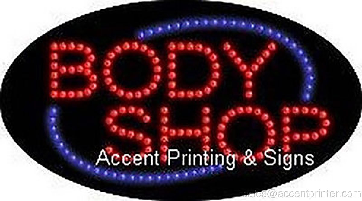 Body Shop Flashing & Animated LED Sign - High Impact, Energy Efficient Light for Auto Repair Shops, Car Dealerships & Garages - Perfect for Advertising & Business Promotion