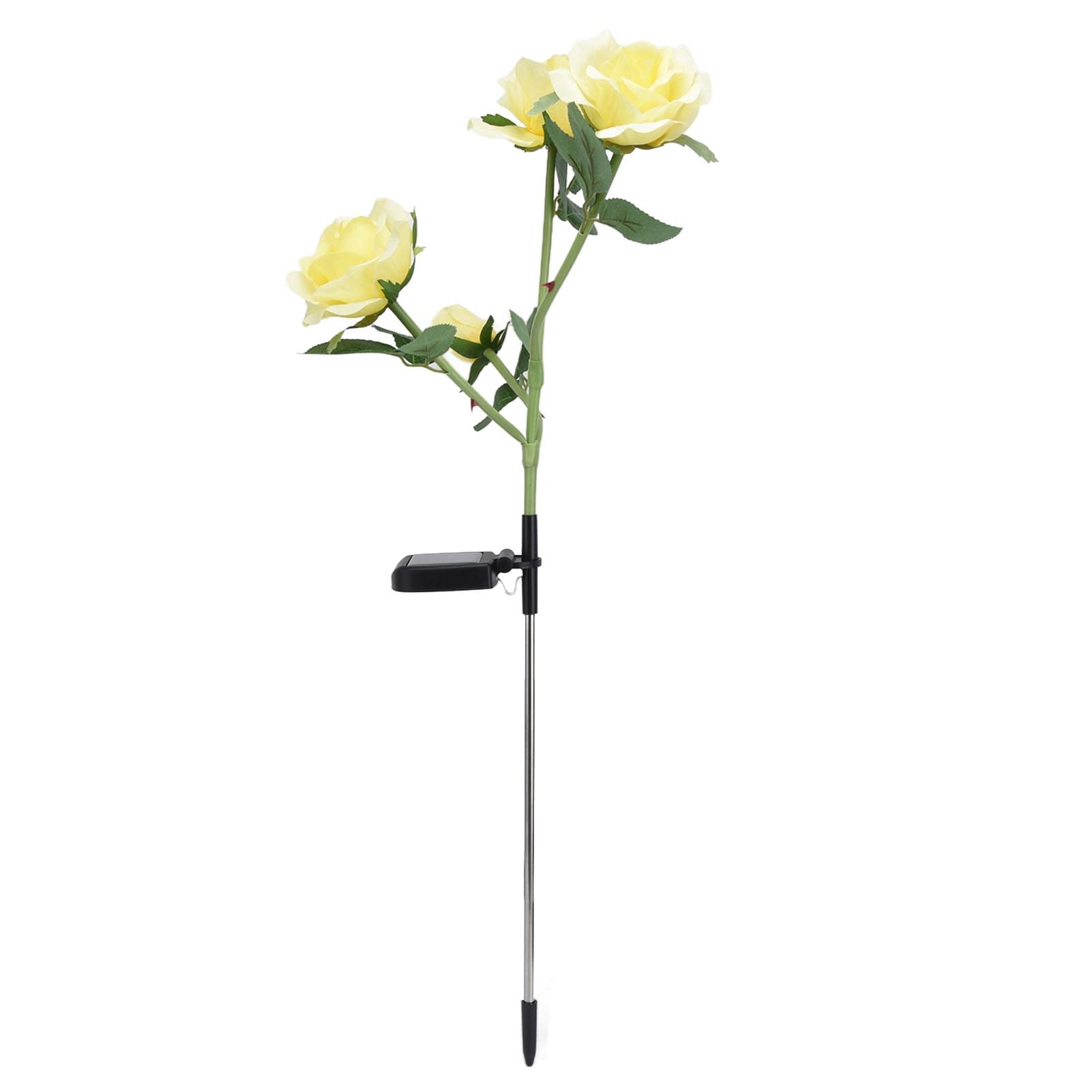 Solar Rose Light Outdoor - Waterproof LED Flower Lamp for Garden, Yard, Porch & Pathway Decor - Warm Yellow & Color Changing Lights for Romantic Ambience
