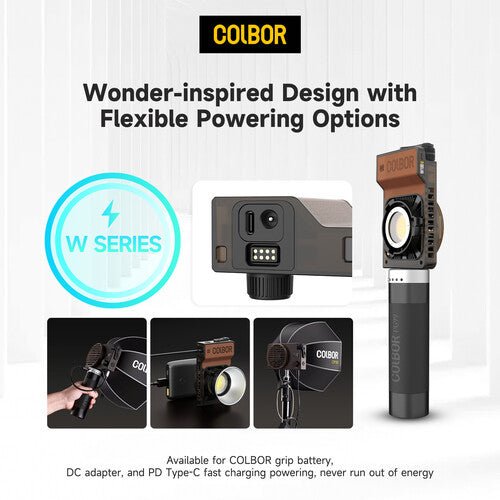 COLBOR W100R Portable RGB LED Monolight - Professional Photography Lighting for Studio, YouTube Videos & Live Streaming - Compact & Powerful Continuous Light for Content Creators