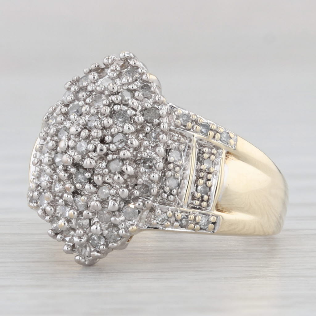 0.50ctw Diamond Cluster Ring 10k Yellow Gold Size 7.75 - Elegant Cocktail Ring for Women, Perfect for Parties, Weddings & Special Occasions