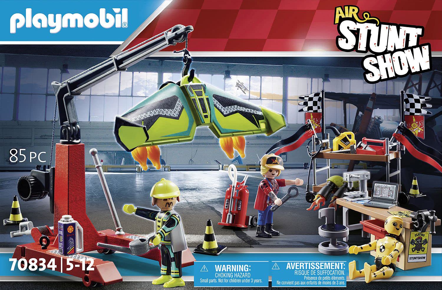 Playmobil Air Stunt Show Service Station Toy Set - Interactive Playset for Kids with Stunt Plane & Accessories - Perfect for Imaginative Play & Adventure Scenarios