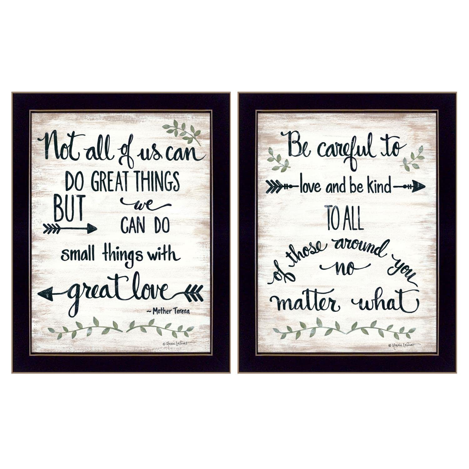 Annie LaPoint 2-Piece Vignette Wall Art Set - Elegant Black Frame Home Decor for Living Room, Bedroom & Office
