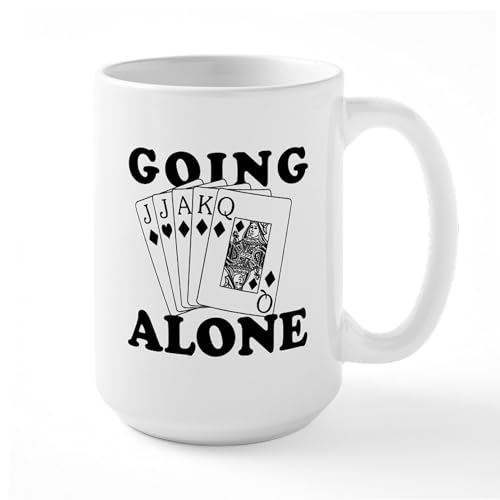 White - Euchre Going Alone/Loner Large Mug