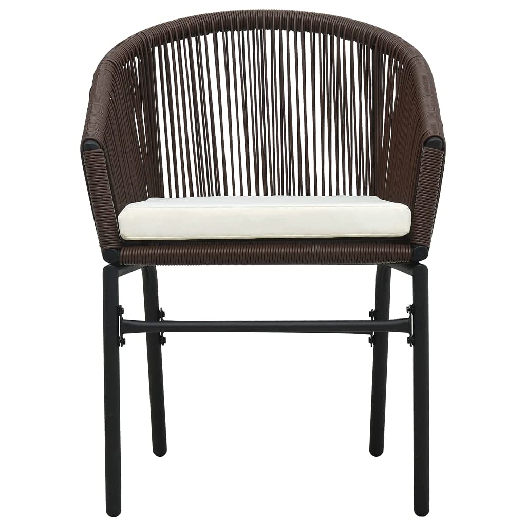 3-Piece Brown PVC Rattan Bistro Set with Cushions - Outdoor Patio Furniture for Porch, Deck, Backyard, Lawn & Balcony | Fast Shipping | Perfect for Garden Dining, Coffee Break & Relaxing