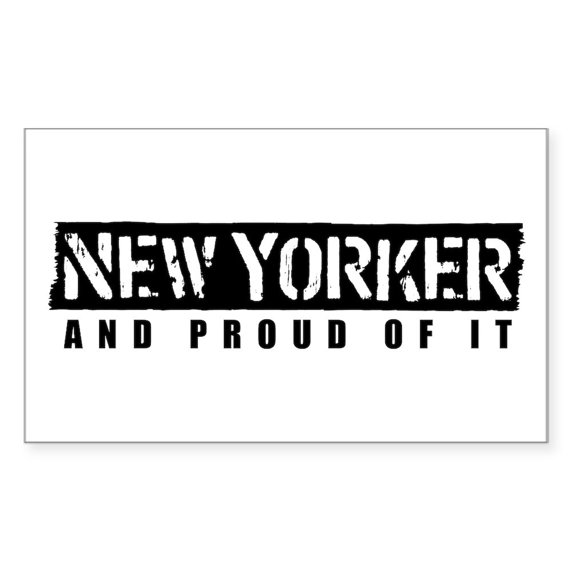 New Yorker Rectangle Bumper Sticker - Premium Car Decal for Cars, Laptops & Windows | Durable Vinyl Sticker for Urban Lifestyle & City Pride