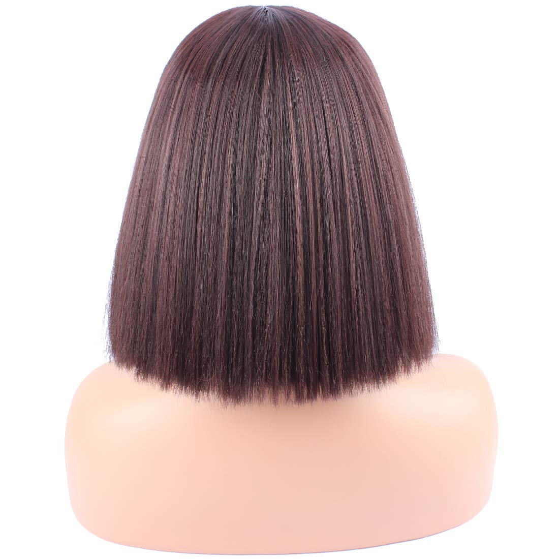 Stylish Riyang Women's Short Bob Cosplay Wig - Heat Resistant Dark Brown Straight Hair with Full Bangs | Perfect for Anime Conventions, Halloween Costumes & Cosplay Events