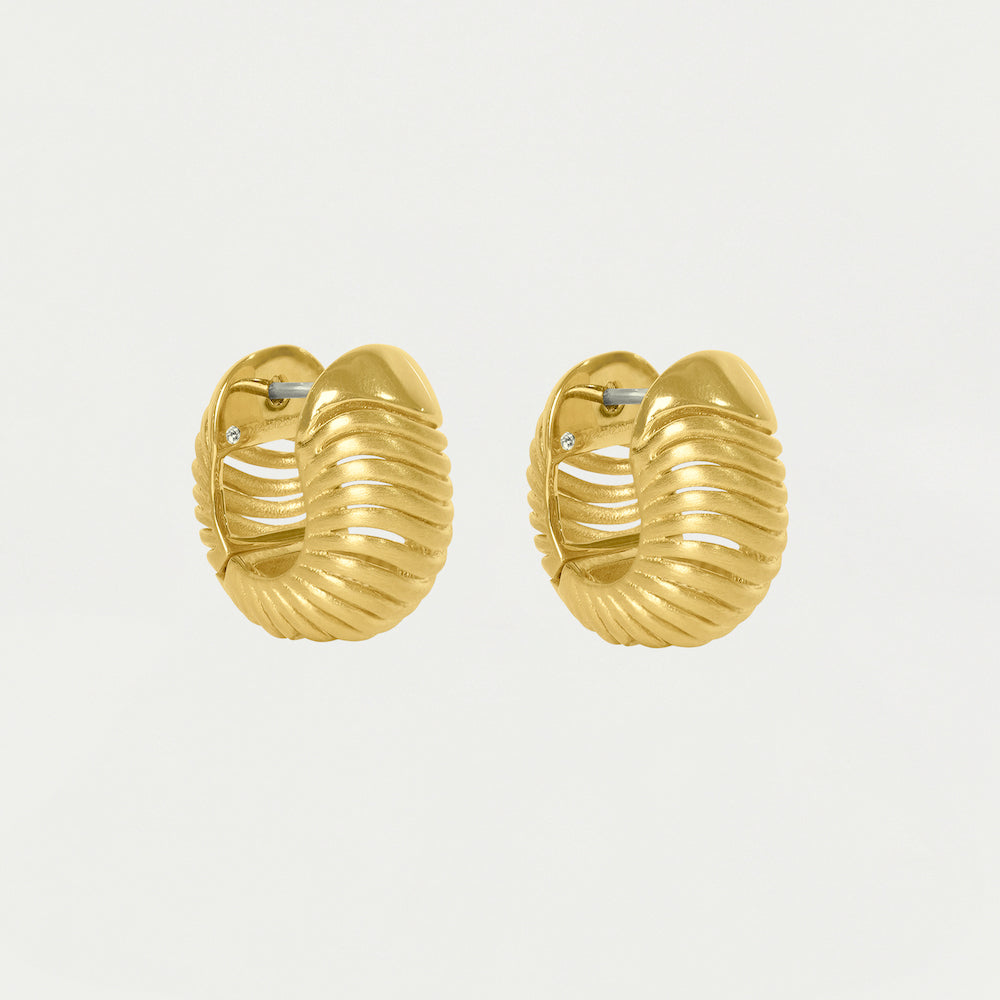 Trancoso Huggie Hoops - Minimalist Gold Huggie Earrings for Women, Small Hoop Earrings for Daily Wear, Perfect for Work, Date Night & Casual Outfits