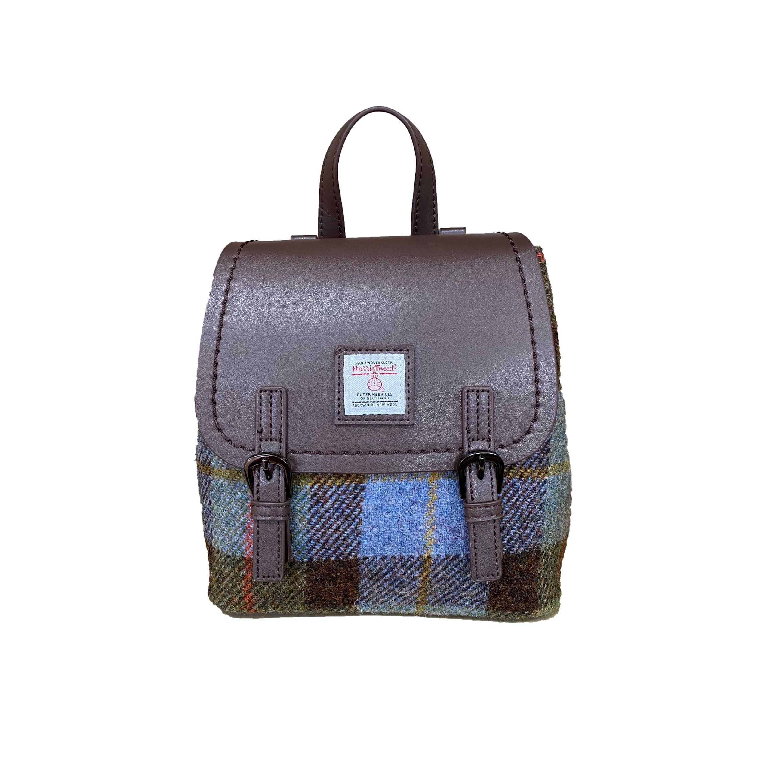 Harris Tweed Women's Backpack Purse - PU Leather & Wool Blend Casual Shoulder Bag Fashion Satchel for Ladies | Perfect for Work, Travel & Everyday Use