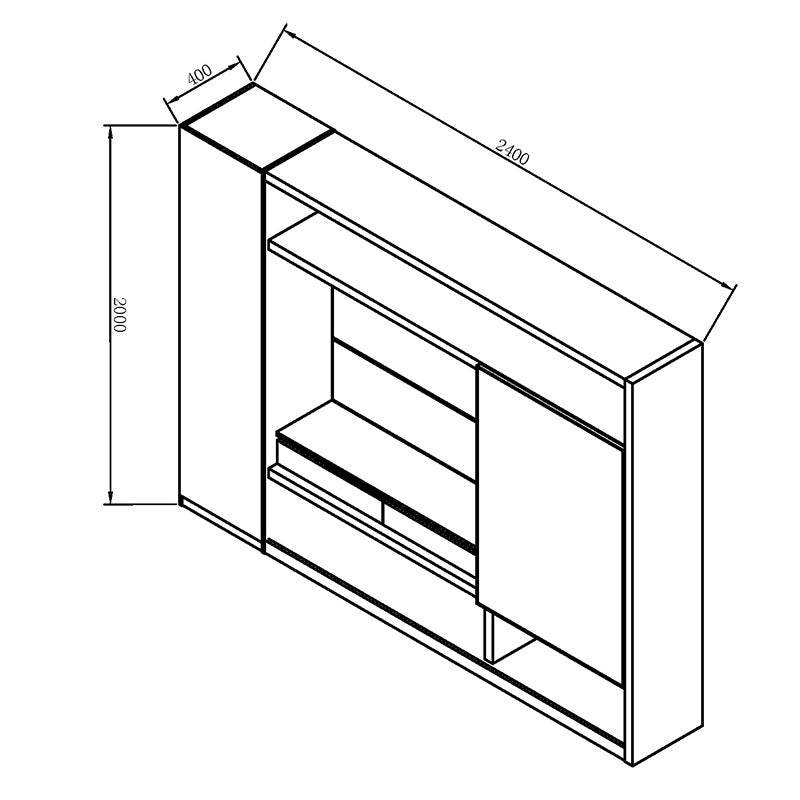 2.4M Carter Display Cabinet in Coffee & Grey - Modern Glass Showcase for Living Room, Dining Room, or Office Decor