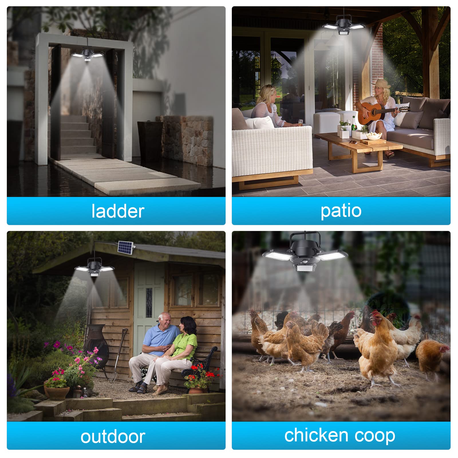 Solar Powered Outdoor Lights with Remote & Motion Sensor - Waterproof LED Solar Security Lights for Home, Yard, Garage, Barn, Patio (120° Wide Angle, Black) - Perfect for Nighttime Safety & Energy-Efficient Outdoor Lighting