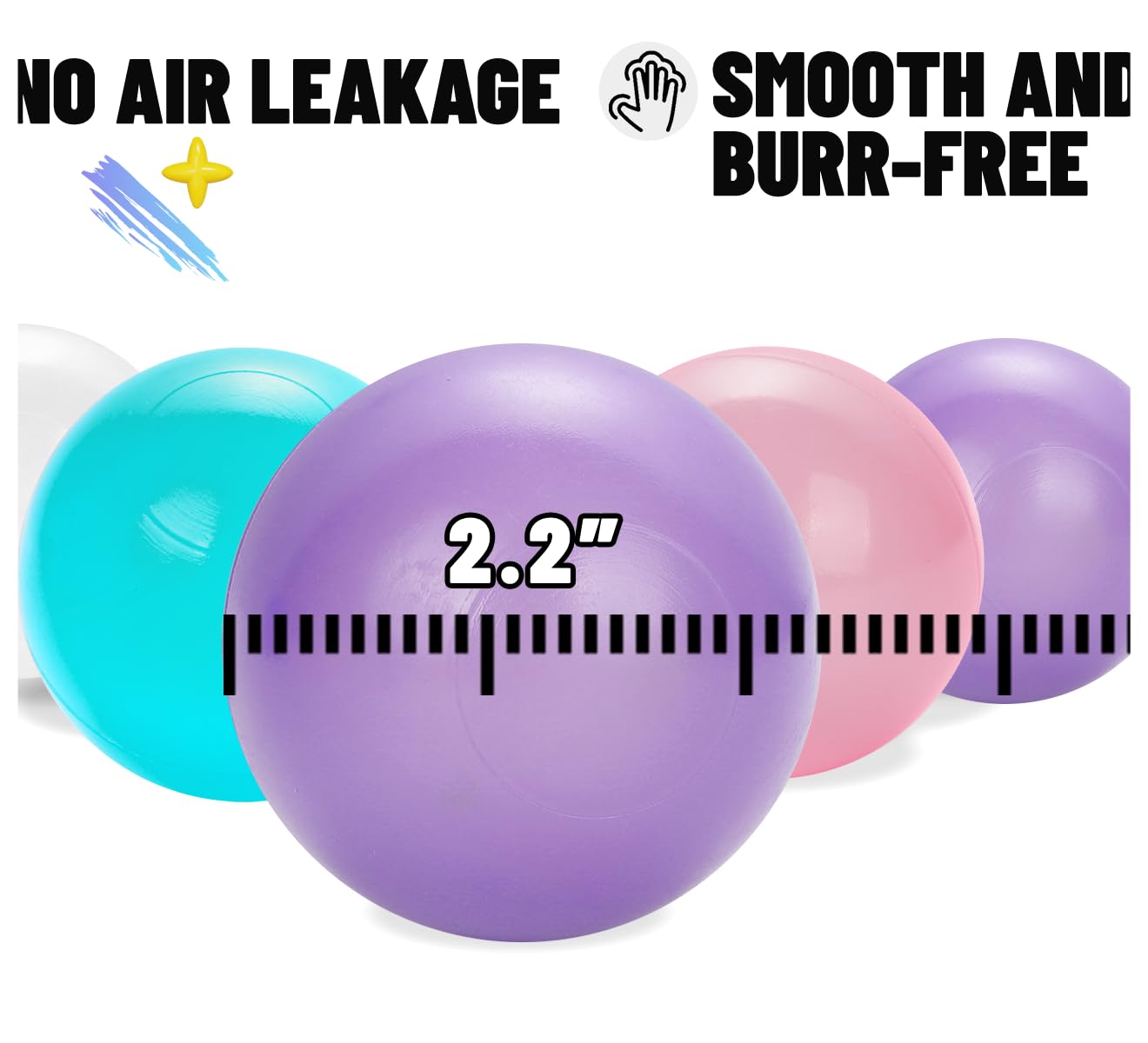 YUFER 1000-Pack Soft BPA-Free Crush Proof Ball Pit Balls for Toddlers (1-3 Years) - 2.2 Inch Non-Toxic Play Balls for Kids Play Tents, Indoor Pools & Sensory Play - Perfect for Birthday Parties, Daycare Centers & Backyard Fun