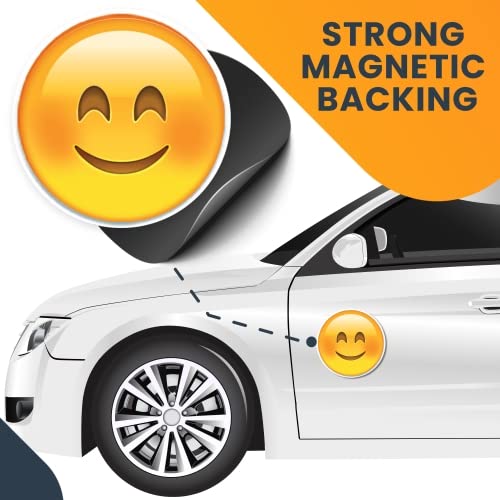 5 Inch Smiley Face Emoticon Magnet Decal - Happy Smile Cute Self-Expression Decorative Fridge Magnet for Car, Truck, Whiteboard & Any Magnetic Surface | USA Made | Perfect for Home, Office & School Decor