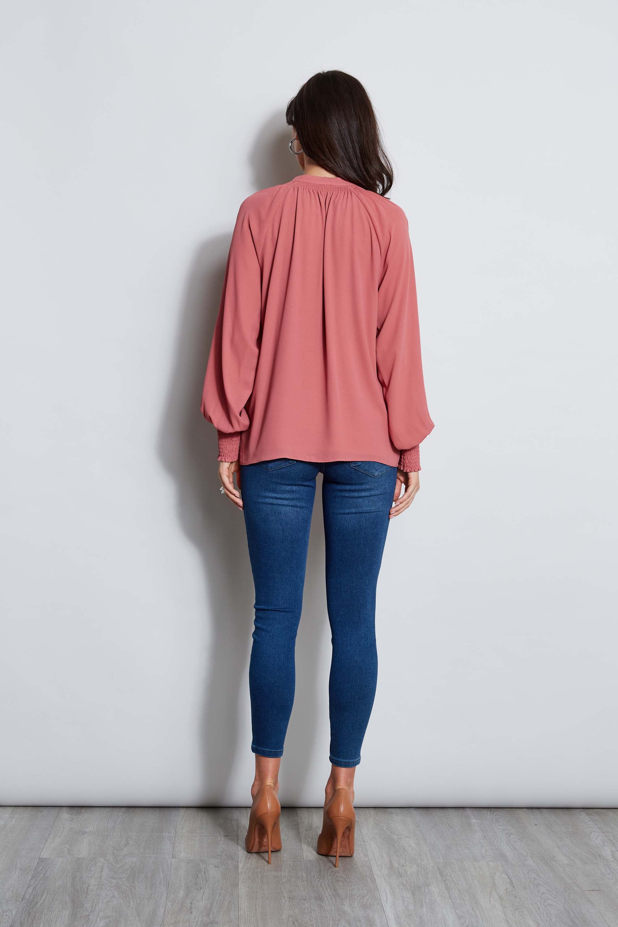 Tahari Split Neck Tie Shirt for Women - Elegant Blouse with Bow Detail for Office, Party & Special Occasions | Professional & Formal Wear