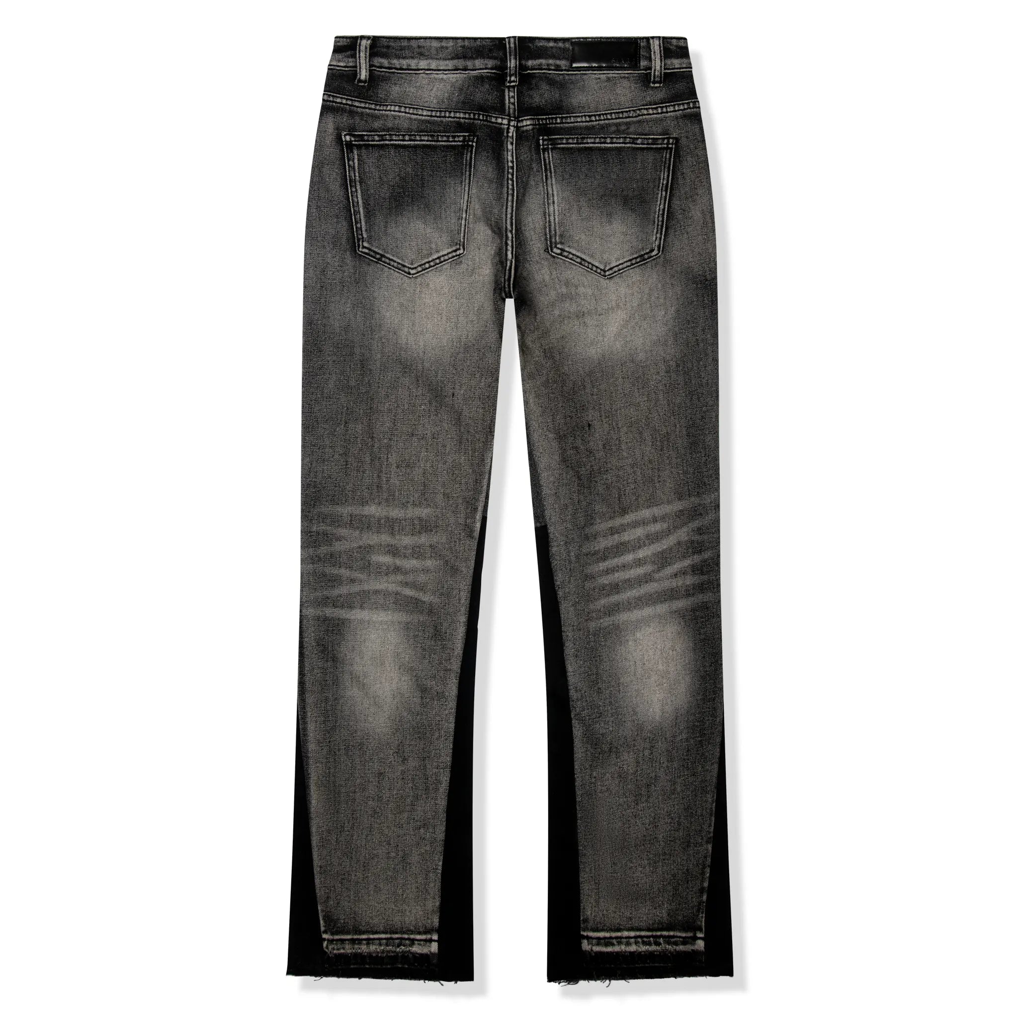 SIARR High Waist Flared Jeans for Women - Dark Grey Distressed Denim Pants, Comfortable Stretch Bootcut Jeans for Casual Wear & Night Out