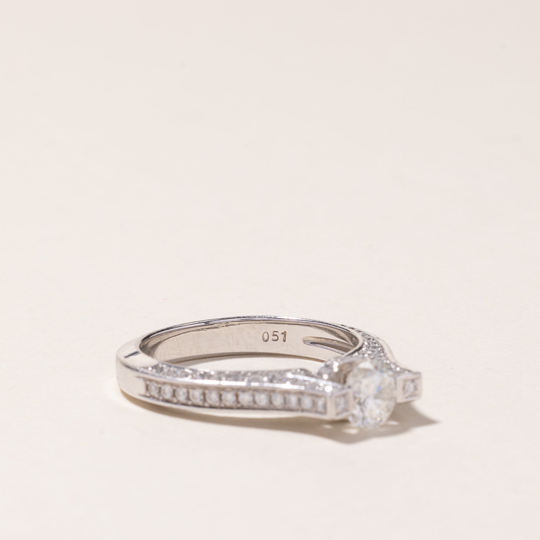 Platinum Diamond Engagement Ring 0.98ctw Size 5.25 - Elegant Wedding Proposal Ring for Her, Perfect Anniversary Gift & Bridal Jewelry