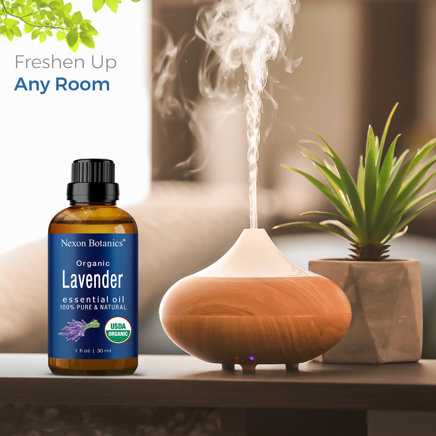 Organic Lavender Essential Oil 30ml - 100% Pure Therapeutic Grade for Diffusers, Massage, Aromatherapy | Promotes Relaxation & Better Sleep | Natural Skin & Hair Care Solution | Nexon Botanics (Ideal for Stress Relief, Spa Days & Home Wellness)